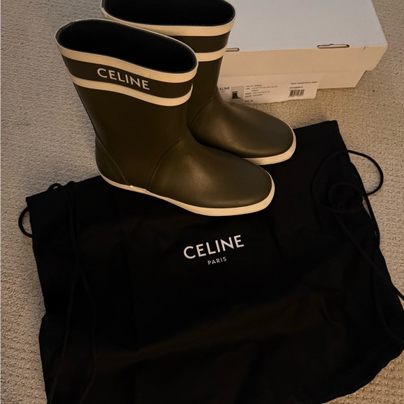 CELINE Rubber Half Boot – Khaki | Size 39 - Picture 2 of 3